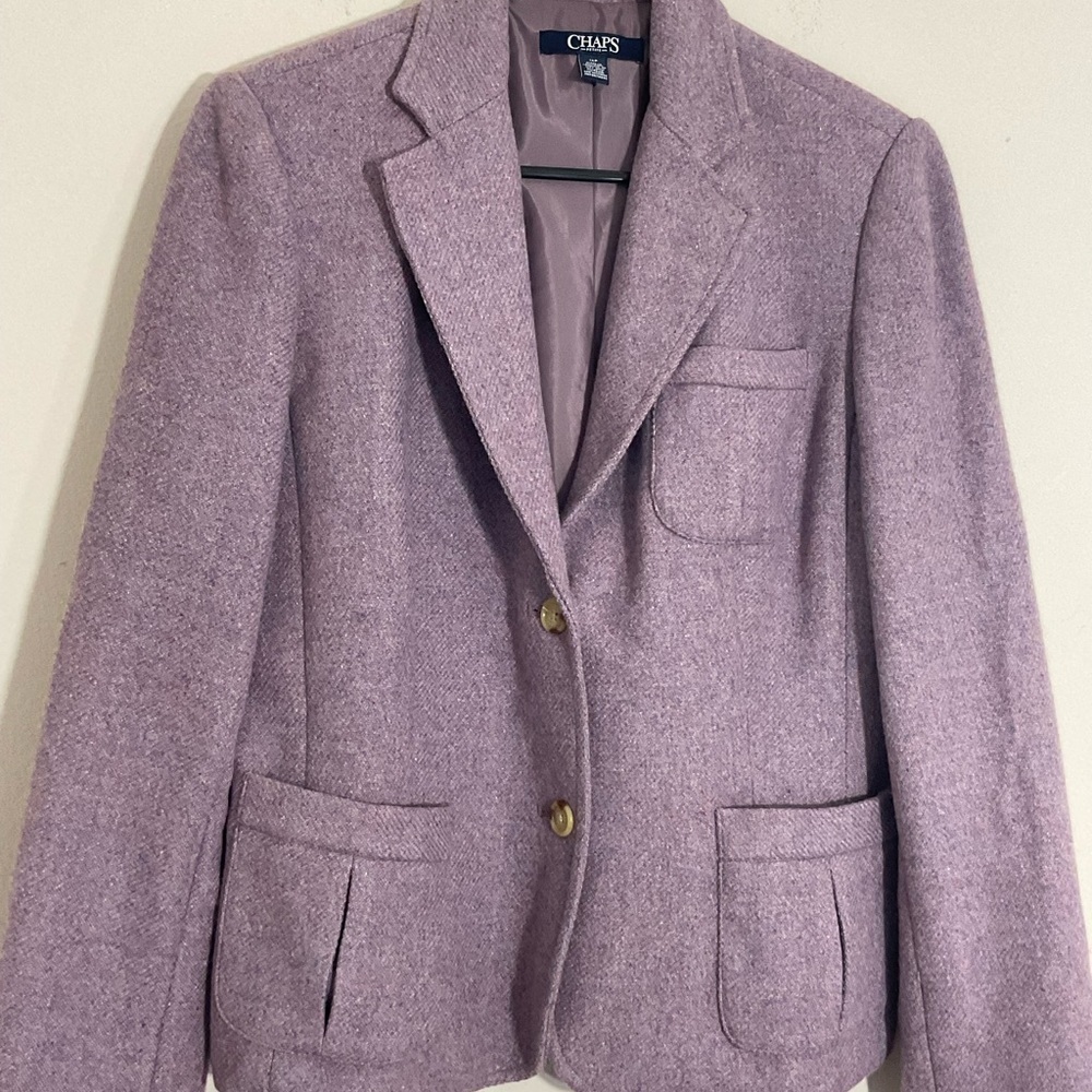 Chaps Petite Light Purple Wool Blend Blazer Womens Size 14P - Picture 5 of 13
